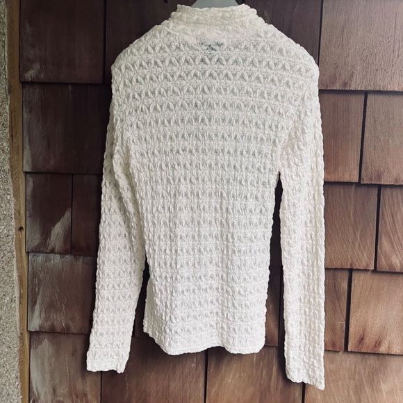 Sanctuary - Lace Mock Neck Top Ivory Size L - Picture 13 of 15